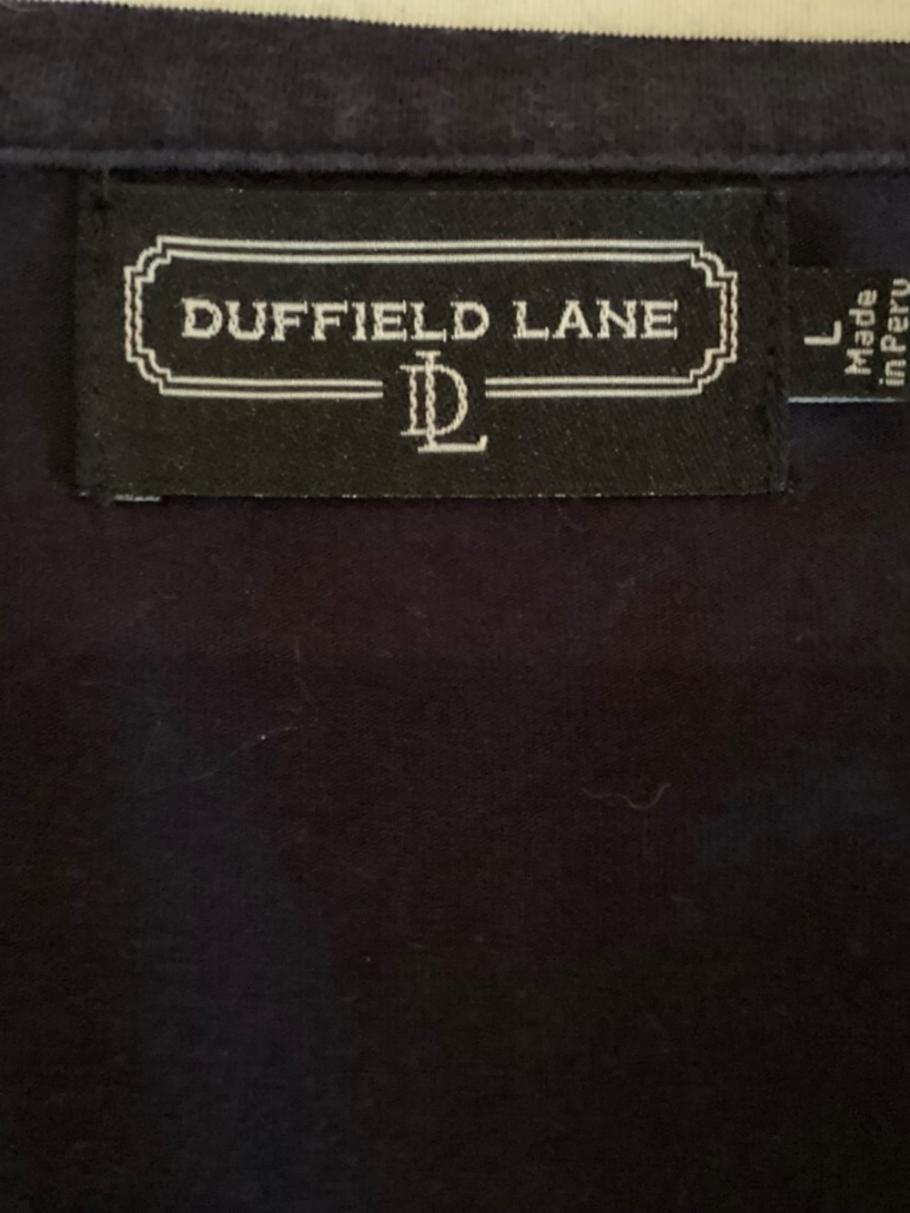 DUFFIELD LANE NAVY WHITE ZIP-UP LONG SLEEVE COTTON JACKET SIZE L - Picture 8 of 10